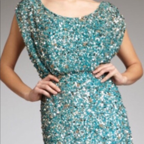 AIDAN MATTOX SPARKLY SEQUIN-BLOUSON DRESS 4 NWT - Picture 6 of 13
